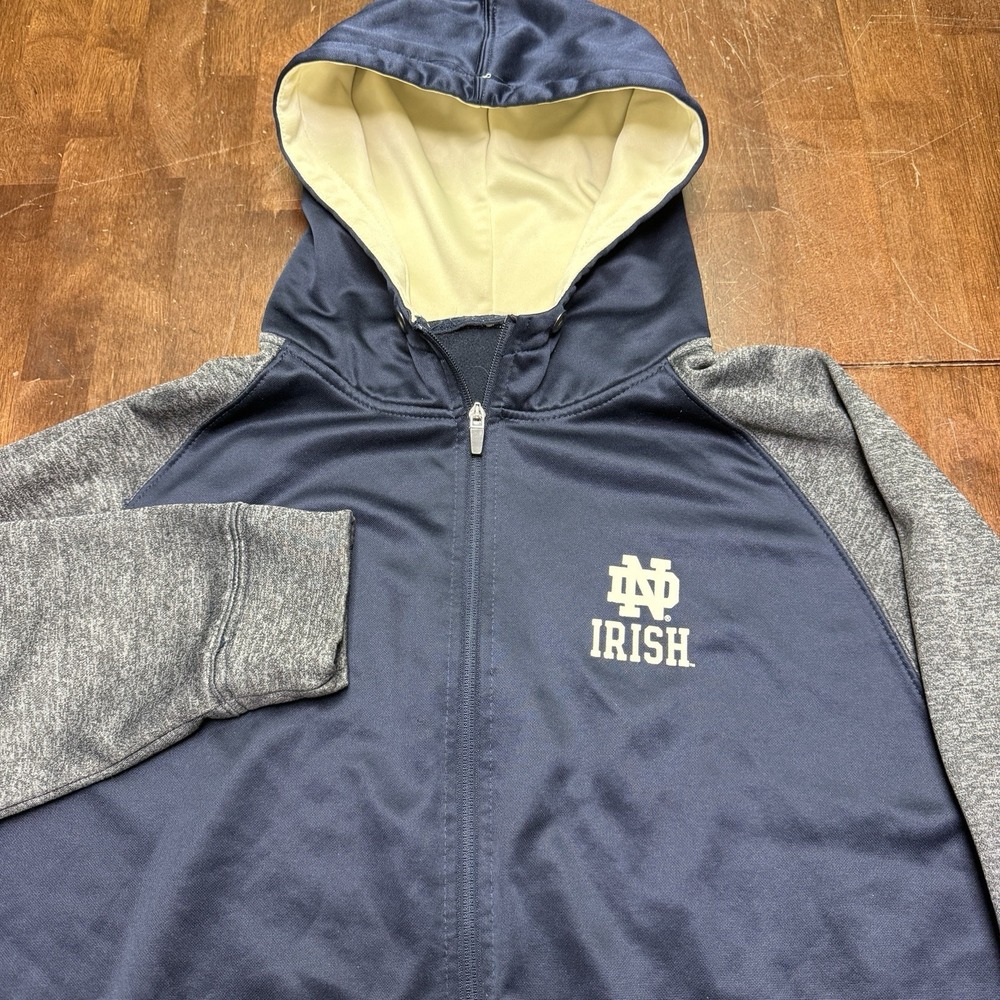 Notre Dame Fighting Irish XL Colosseum Full Zip Hooded Jacket Dark Blue‎ NCAA